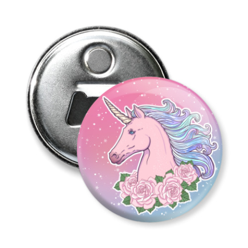 Магнит-открывашка с принтом Единорог / Unicorn