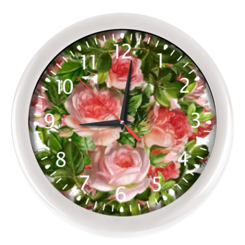 Настенные часы Розовый букет