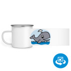 Кружка металлическая белая (круговая запечатка)