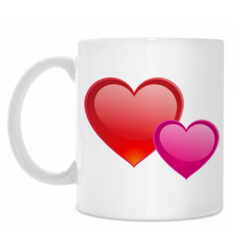 Кружка с принтом Сердечки