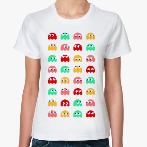 Классическая футболка с принтом 'Pac-man'