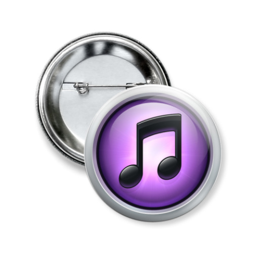 Значок 50мм с принтом музыка