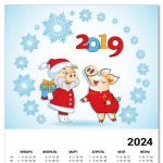 2019 год. Хрюша Санта Клаус и забавная свинка