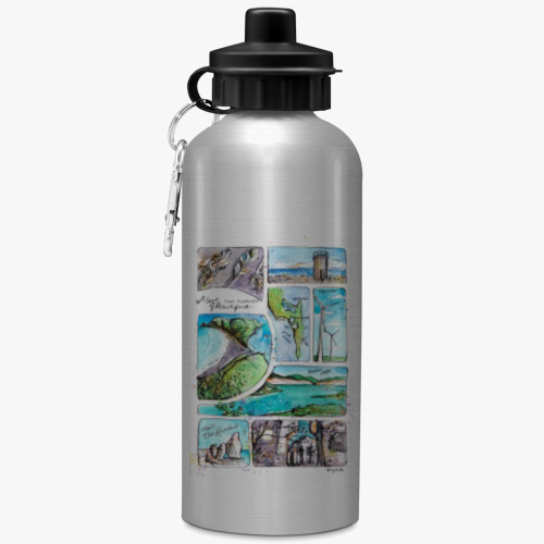 Бутылка с карабином (500 мл) с принтом мыс Евстафия Сахалин