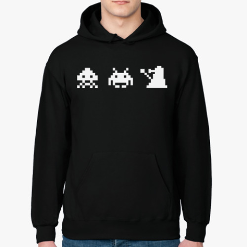Толстовка худи с принтом Dalek & Space Invaders
