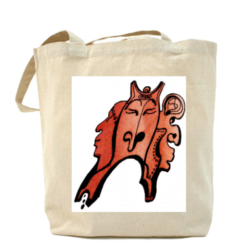 Сумка шоппер с принтом 'МАСКИ'