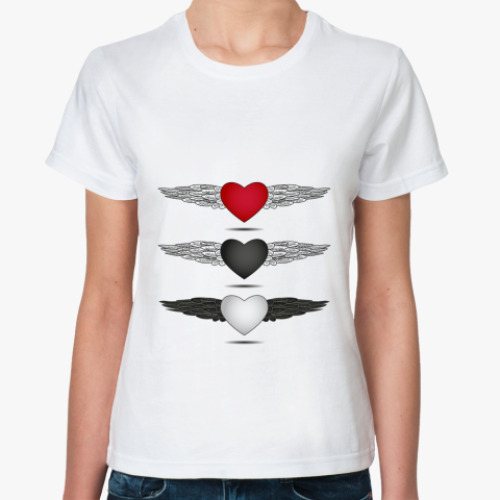 Классическая футболка Сердце с крыльями