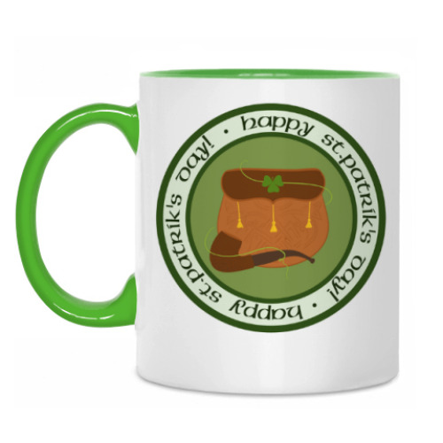 Кружка с принтом Ирландский кошель и трубка
