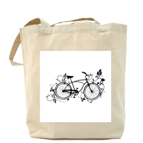 Сумка шоппер с принтом велосипед