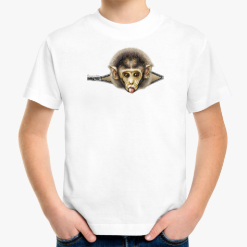 Детская футболка с принтом Мартышонок