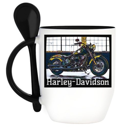 Кружка с ложкой Harley-Davidson