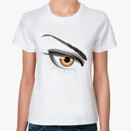 Классическая футболка Женская футболка, белая