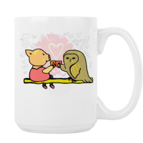 Кружка Поросенок пьет чай. Символ Нового года.