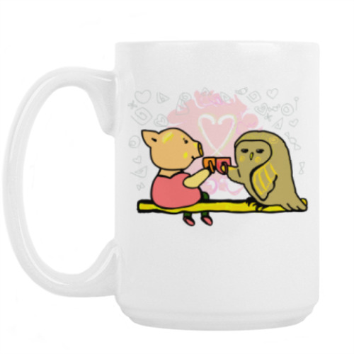 Кружка Поросенок пьет чай. Символ Нового года.