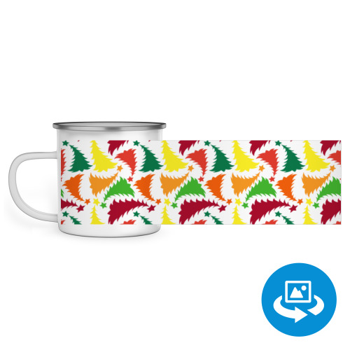 Эмалированная кружка (круговая запечатка) с принтом Ёлки