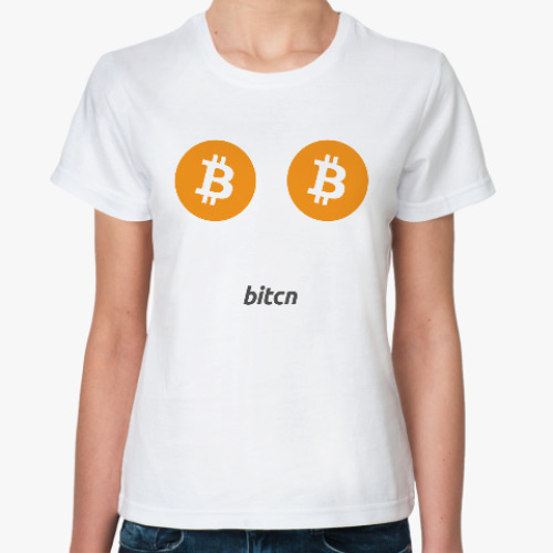 Классическая футболка Bitcoin везде