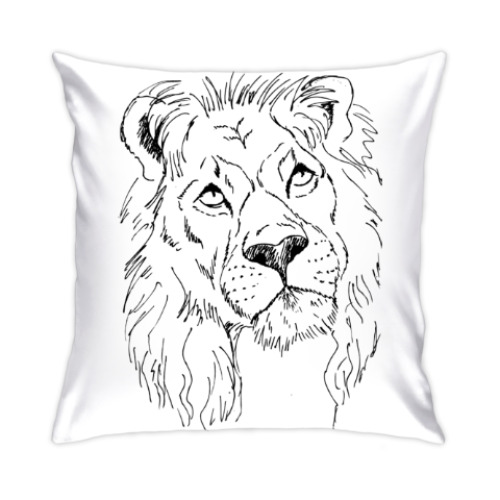 Подушка с принтом Царь зверей