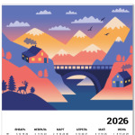 Дом, олень и горы