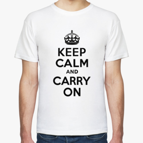 Футболка с принтом Keep calm and carry on