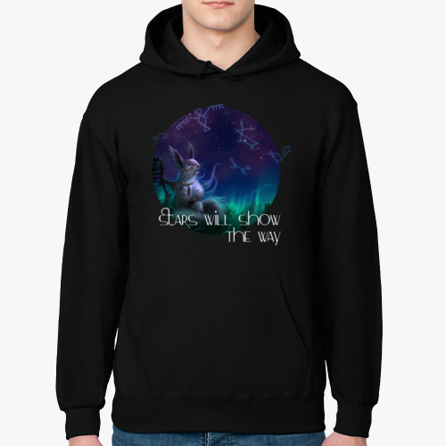 Толстовка худи с принтом Звёзды укажут путь