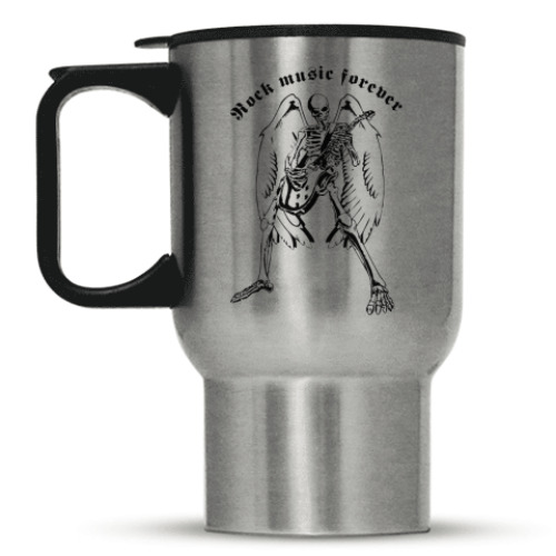 Кружка-термос с принтом Rock music forever