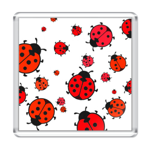 Магнит с принтом Божьи коровки