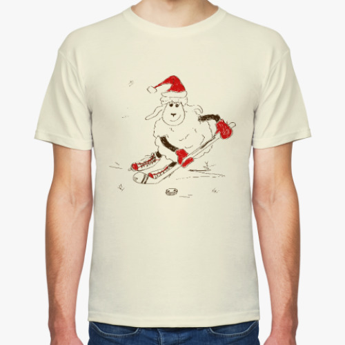 Футболка с принтом Овца-хоккеистка, 2015