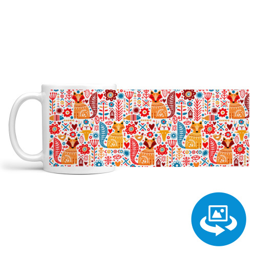 Кружка (круговая запечатка) Лисички