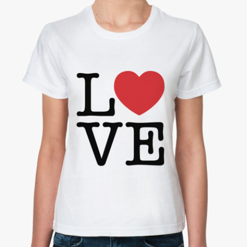 Классическая футболка с принтом LOVE