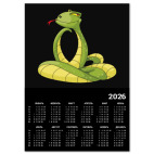 Календарь A2 2026, черный Змея