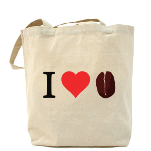 Сумка шоппер с принтом I love coffee