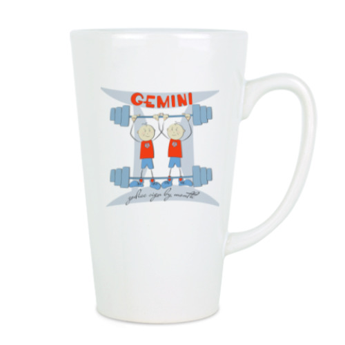 Чашка Латте с принтом Близнецы. Спорт.