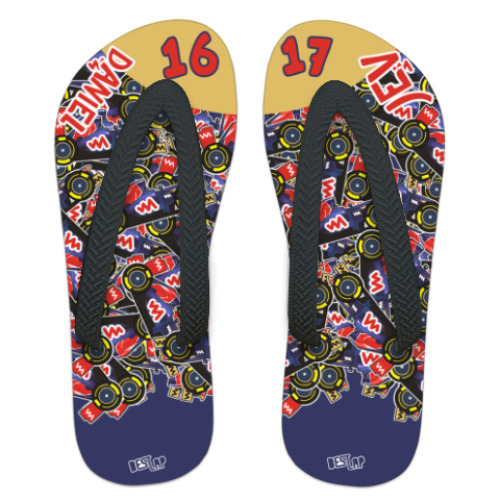 Шлепанцы (сланцы) с принтом STR-07