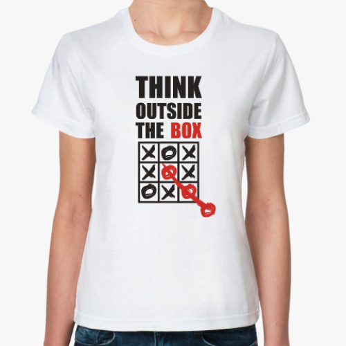 Классическая футболка с принтом Think outside the box