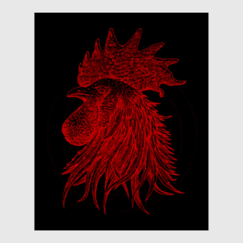 Постер Красный петух символ Года