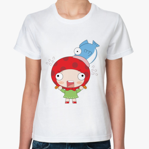 Классическая футболка с принтом Рыба