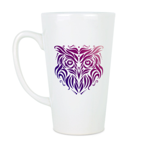 Чашка Латте с принтом Сова