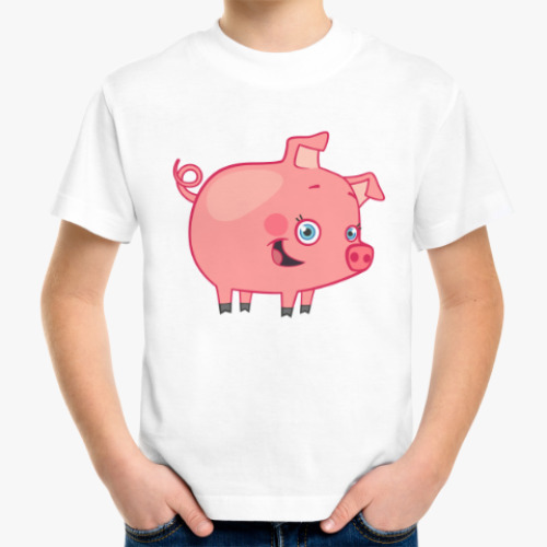 Детская футболка с принтом Хрюшка