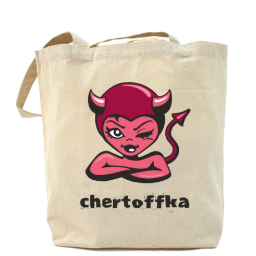 Сумка шоппер с принтом  Chertoffka