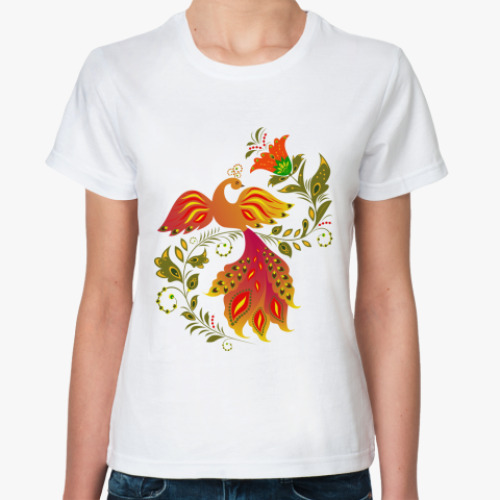 Классическая футболка с принтом Жар-птица