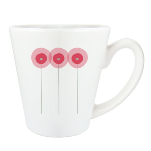 Чашка Латте Розовые одуванчики