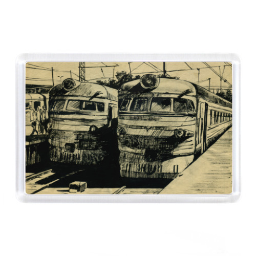 Магнит с принтом РЖД.Электрички.