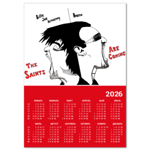 Календарь с принтом Bono