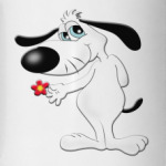 Собачка с цветком