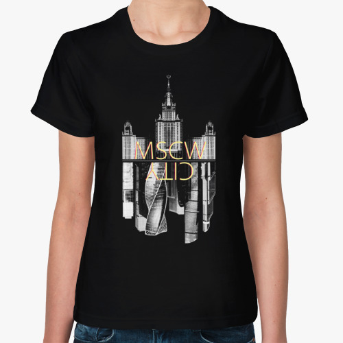 Женская футболка с принтом MOSCOW CITY Город Москва