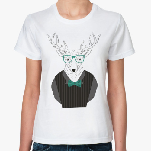 Классическая футболка Олень в очках