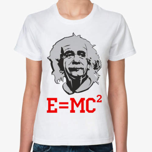 Классическая футболка с принтом Е=MC^2