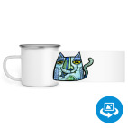 Кружка металлическая белая (круговая запечатка)