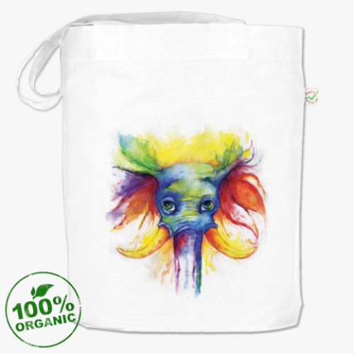 Сумка шоппер с принтом Красочный слон