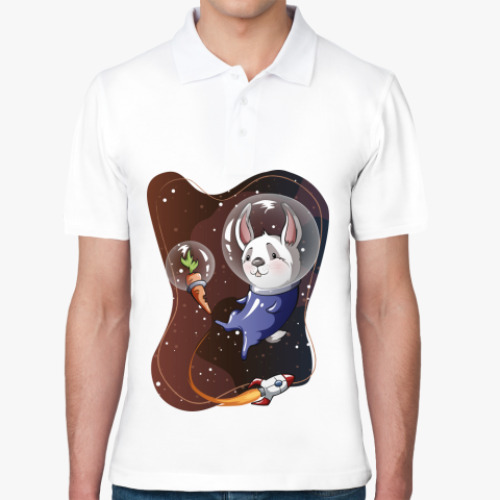 Рубашка поло с принтом Космический заяц